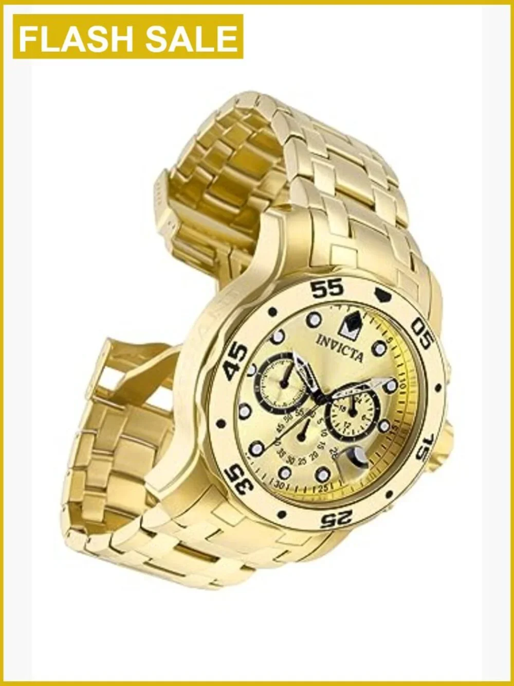Men's Chronograph Dive Watch 48mm Gold Stainless Steel
